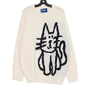 NWT Aelfric Eden Oversized Graphic Sweater Cat Streetwear Y2K Indie Alt Cozy L